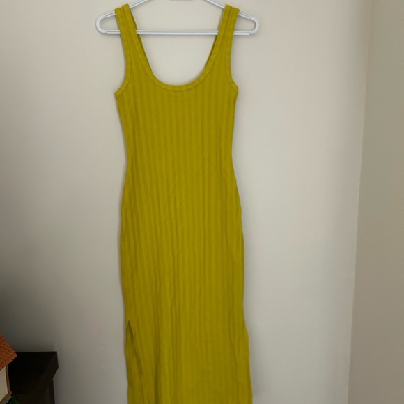 aerie Dresses & Skirts - Aerie yellow Sleeveless Ribbed Dress